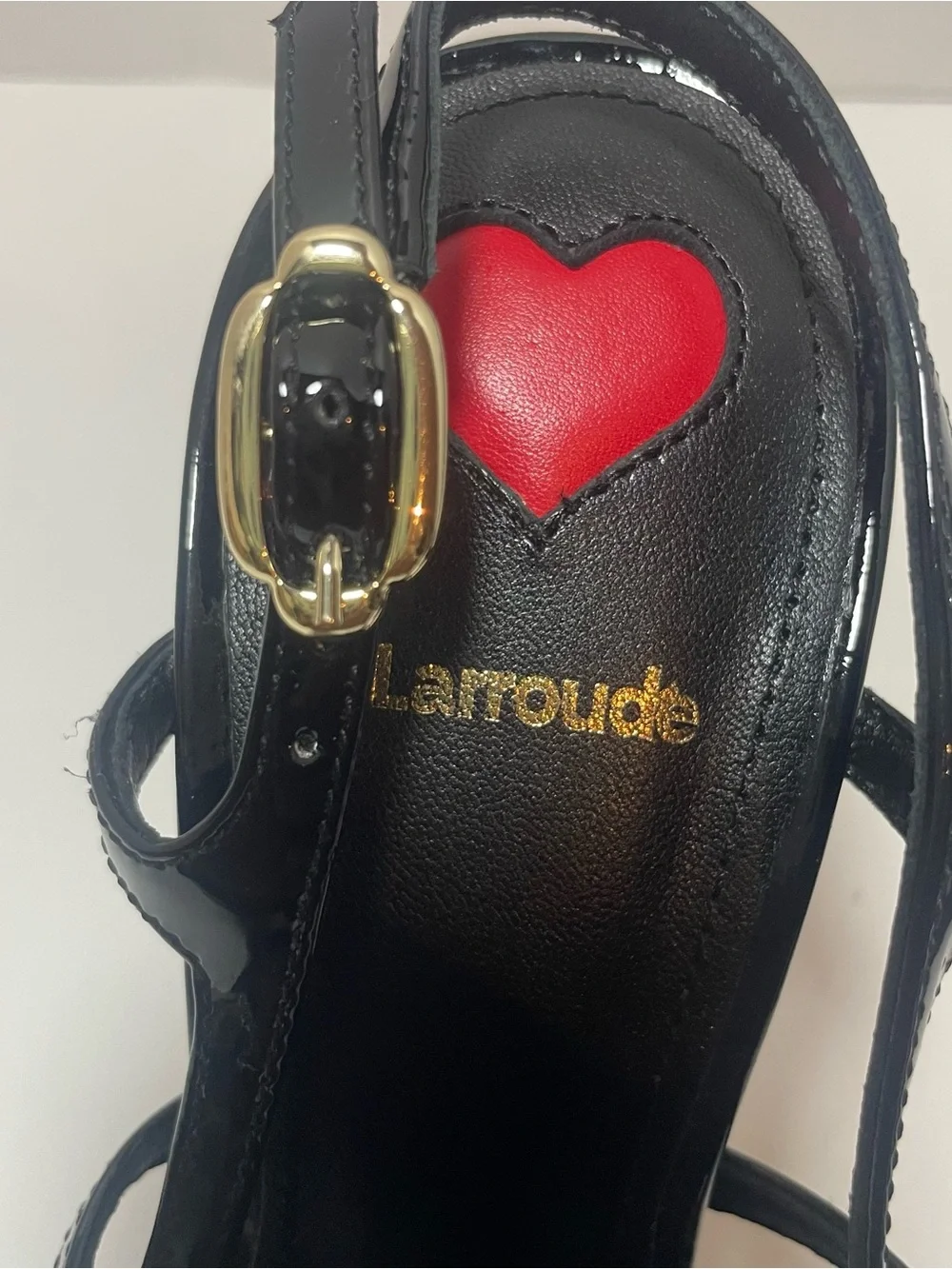 Larroudé Black Patent Leather Bow Slingback Stiletto Heels Size 7